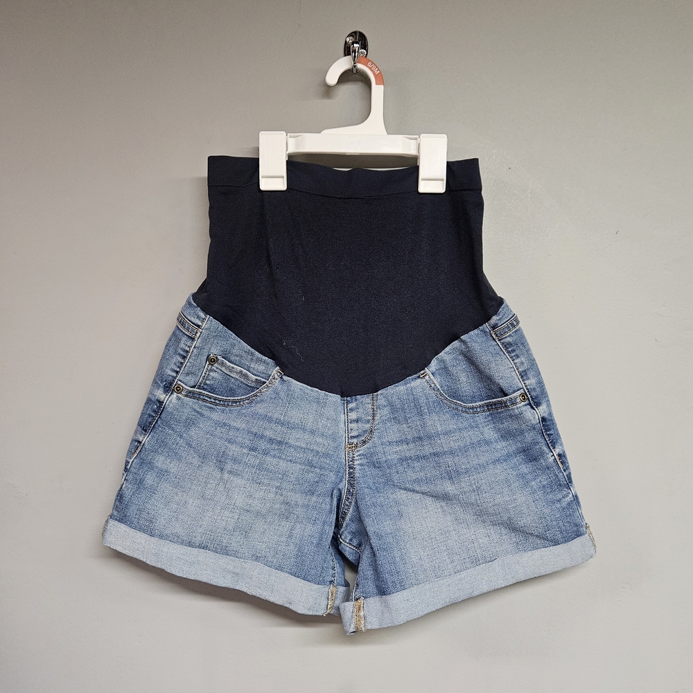 a:glow Denim Maternity Shorts Women's 6 Boyfriend Style